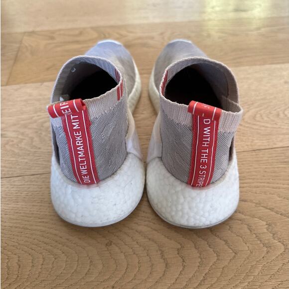 Adidas - NMD CS2 Primeknit Linen Sneakers in Gray White & Peach - Picture 5 of 7